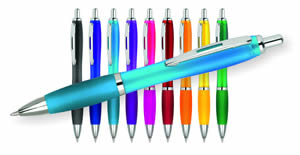 Curvy pen with single colour print