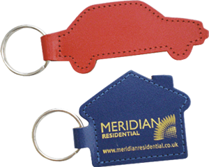 House or Car shaped bonded leather fobs